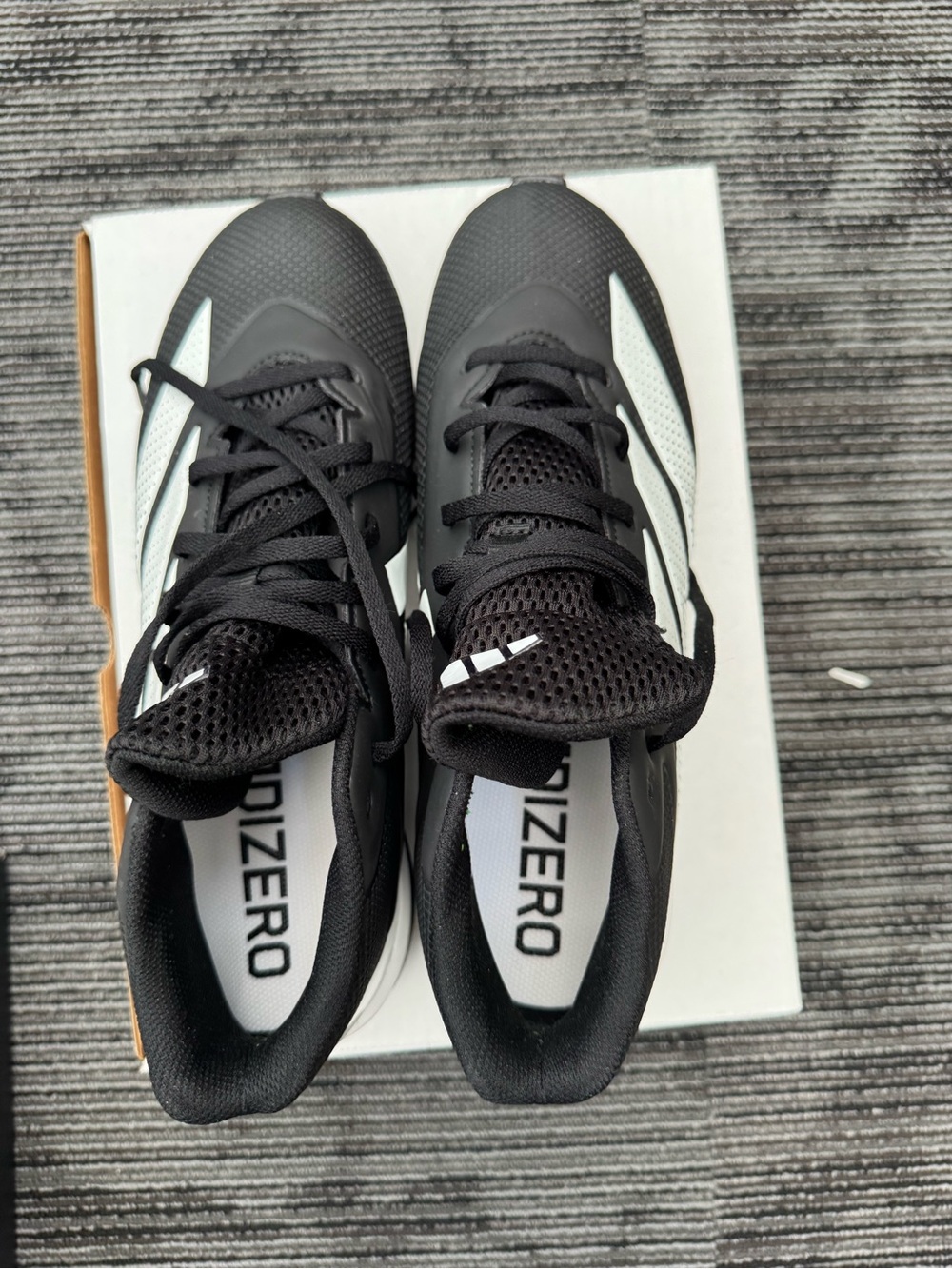 adidas Black and White Adizero Athletic Cleats - Picture 2 of 4